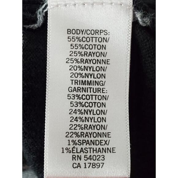 BANANA REPUBLIC Women's Black & Gray Striped Hooded Sweater Sz M - Picture 10 of 11